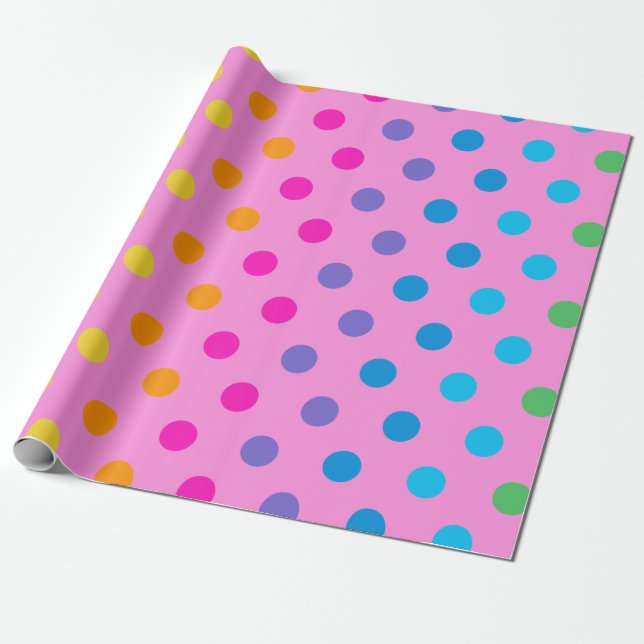 Papel De Presente bolinhas arco-íris (Desenrolado)