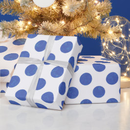 Papel De Presente Bolinhas Azul Grande Moderna Texturizada