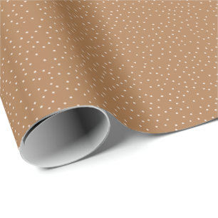 Papel De Presente Bolinhas branca marrom e quente desnaturada minúsc