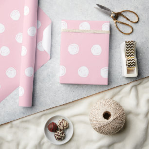 Papel De Presente Bolinhas brancas e Dia de os namorados de fundo ro