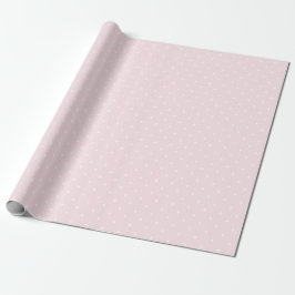 Papel De Presente Bolinhas brancas e rosadas de pastel elegante
