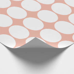 Papel De Presente Bolinhas brancas em Peach
