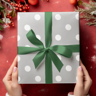 Papel De Presente Bolinhas cinza