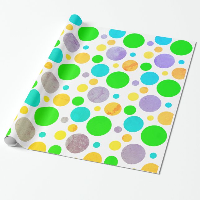 Papel De Presente Bolinhas coloridas (Desenrolado)