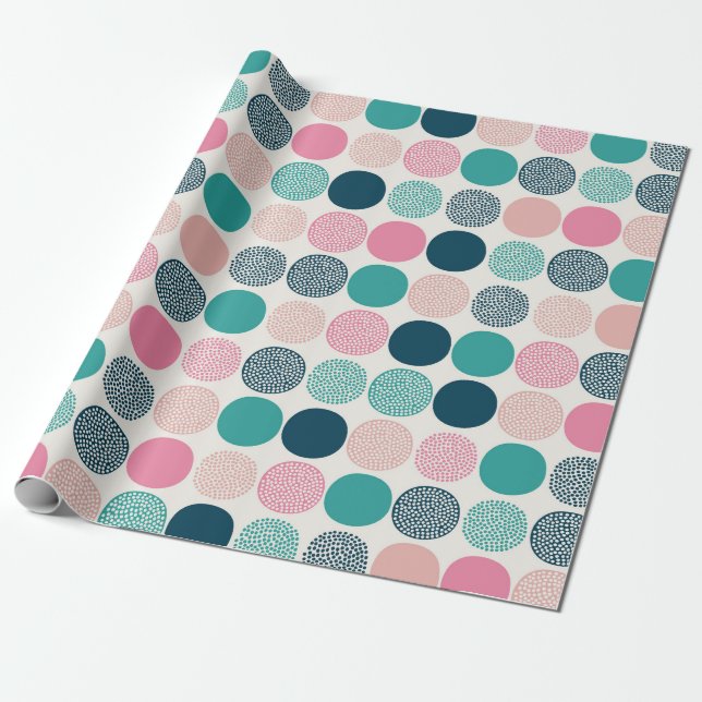 Papel De Presente Bolinhas Coloridas bonito (Desenrolado)
