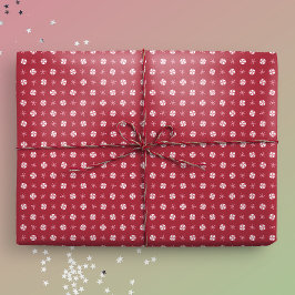 Papel De Presente Bolinhas de flocos de neve com hortelã-pimenta de 