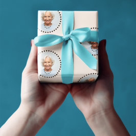 Papel De Presente Bolinhas de Fotografias Redondas Simplesmente Engr