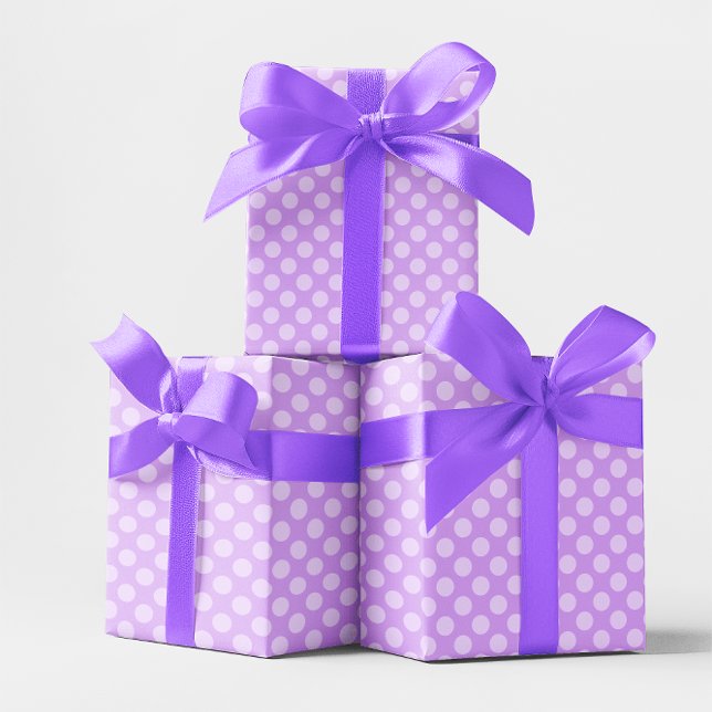 Papel De Presente Bolinhas de Lavanda pálida (Pale Lavender Polka Dot Wrapping Paper)