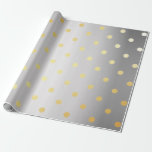 Papel De Presente bolinhas de prata de ouro elegantes<br><div class="desc">Design de bolinhas elegante e moderna.</div>