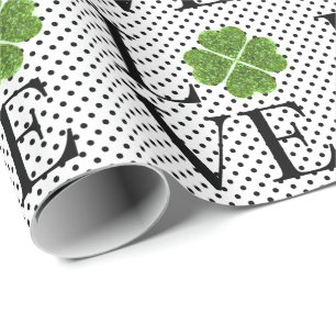 Papel De Presente Bolinhas de Shamrock verde