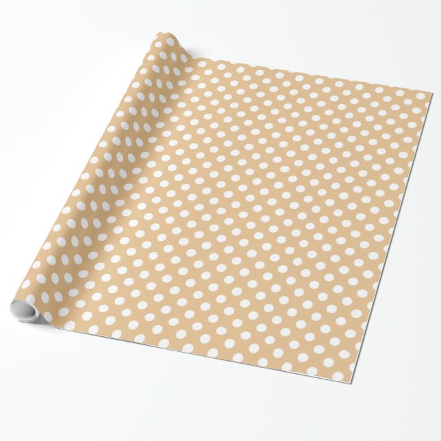 Papel De Presente Bolinhas Médias de Fundo de Cor Clara (Desenrolado)