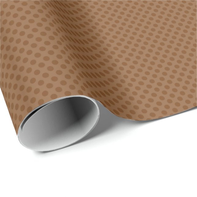 Papel De Presente Bolinhas minúsculas de Brown (Ponta do rolo)