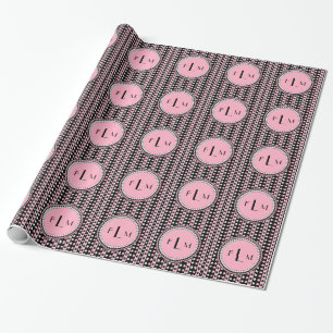 Papel De Presente Bolinhas n Stripes Monograma