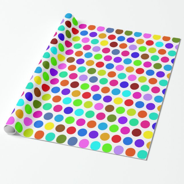 Papel De Presente Bolinhas Pattern colorido + seu backgr. & ideia (Desenrolado)