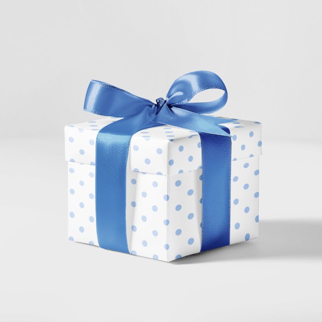 Papel De Presente Bolinhas Pequena Azul Pastel (Pastel Blue Small Polka Dot Wrapping Paper)