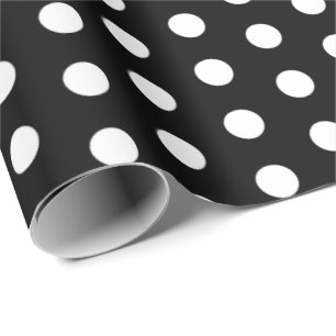 Papel De Presente Bolinhas Perky Pattern Black White