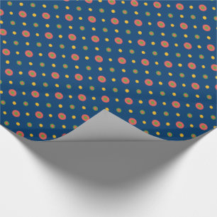 Papel De Presente Bolinhas Quirky no Marinho Blue Wrappaper