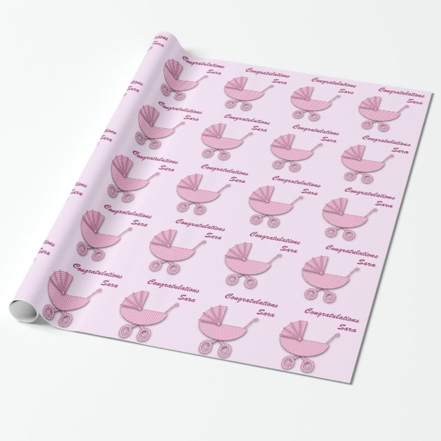 Papel De Presente bolinhas rosa (Desenrolado)