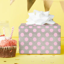 Bolinhas Rosa do Estilo Vintage no Burlap