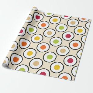 Papel De Presente Bolinhas Sushi Maki