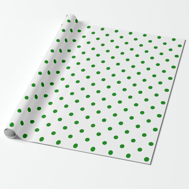 Papel De Presente Bolinhas verde em espaço branco grande (Desenrolado)