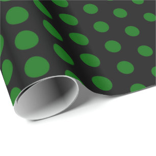 Papel De Presente Bolinhas Verde Preto Moderno