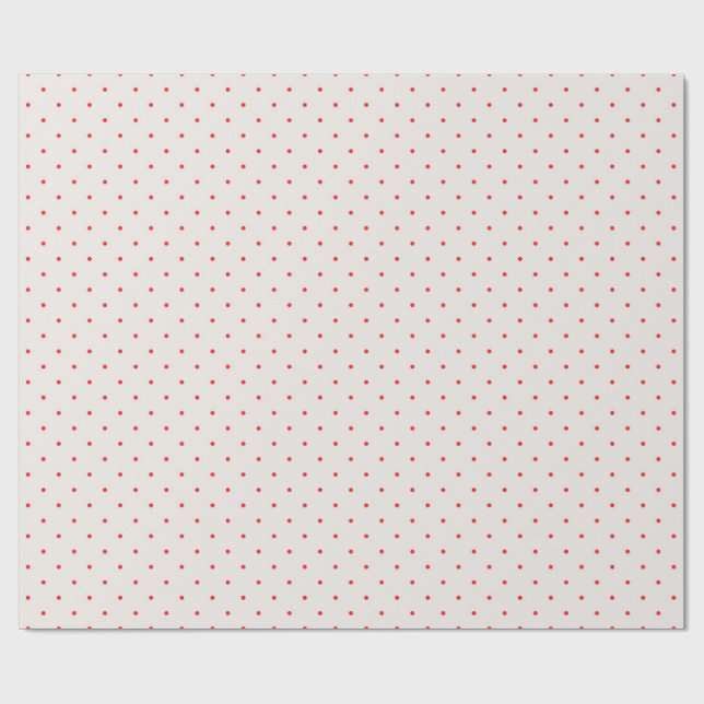 Papel De Presente Bolinhas Vermelhas Clássicas em Creme (Aberto)