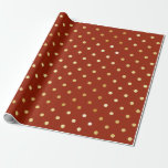 Papel De Presente bolinhas vermelhas de ouro elegante<br><div class="desc">Design de bolinhas elegante e moderna.</div>
