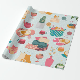 Papel De Presente Bolinho de inverno Cozy Cats