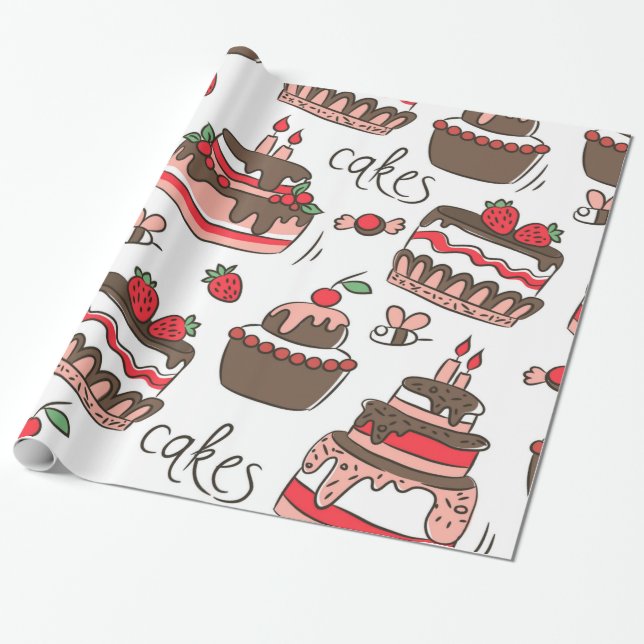 Papel De Presente Bolo de aniversário (Desenrolado)