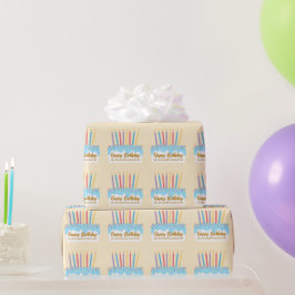 Papel De Presente Bolo de Aniversário Chic Presente Personalizado pa