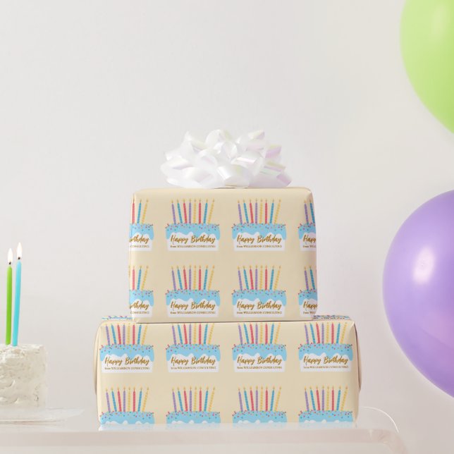 Papel De Presente Bolo de Aniversário Chic Presente Personalizado pa (Presentes para festas)
