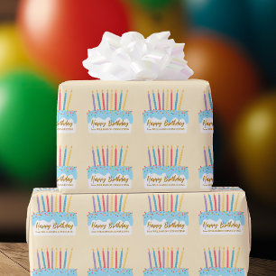 Papel De Presente Bolo de Aniversário Chic Presente Personalizado pa