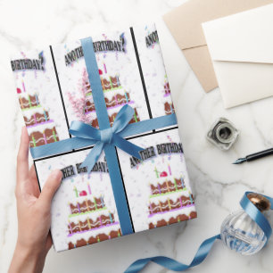 Papel De Presente Bolo de Aniversário com Confetti