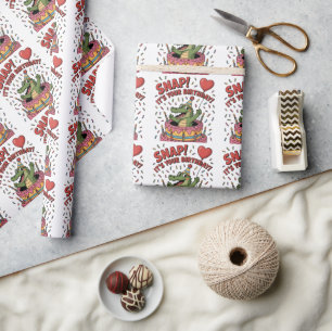 Papel De Presente Bolo de Aniversário com Design de Jacaré Fofo para