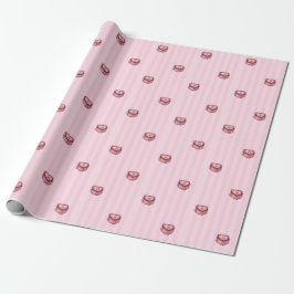 Papel De Presente Bolo de Aniversário Coração Coquete