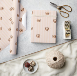 Papel De Presente Bolo de Aniversário Coração Coquette