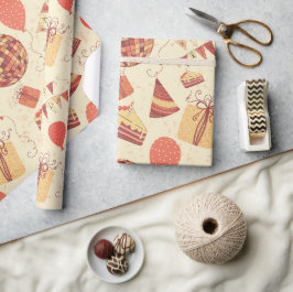 Papel De Presente Bolo De Aniversário Creme