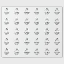 Papel De Presente Bolo de aniversário de trinta anos com rabiscos pr