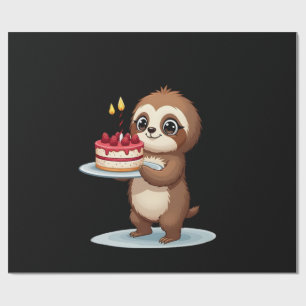 Papel De Presente Bolo de Aniversário Divertido com Fantasia de Preg