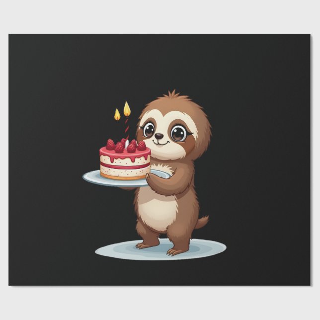 Papel De Presente Bolo de Aniversário Divertido com Fantasia de Preg (Aberto)