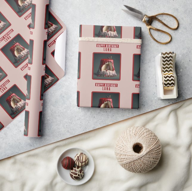 Papel De Presente Bolo de Aniversário do Chapeuzinho Vermelho - (Artesanato)