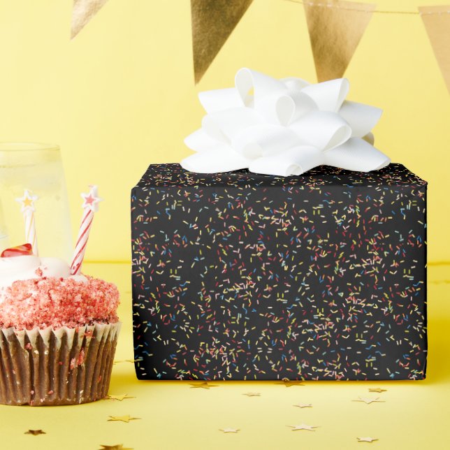 Papel De Presente Bolo de Aniversário Espelha A Preto (Festa de aniversário)
