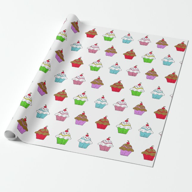 Papel De Presente Bolo de Casamento Colorido e Caprichoso (Desenrolado)