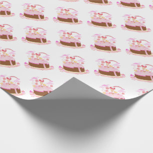 Papel De Presente Bolo de chocolate para aniversário com doce
