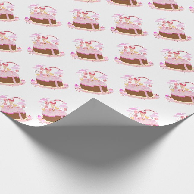 Papel De Presente Bolo de chocolate para aniversário com doce (Ponta)