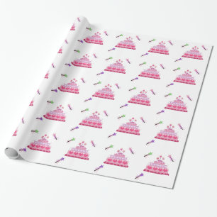 Papel De Presente Bolo de Princesa e Varinhas Mágicas