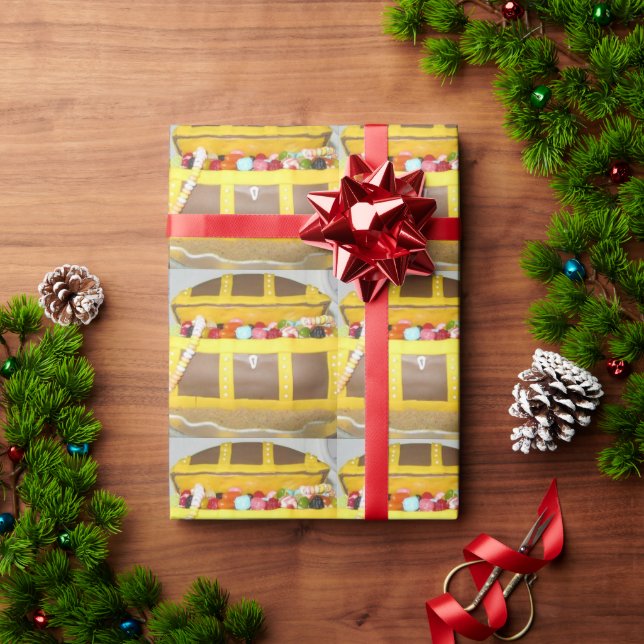 Papel De Presente Bolo torácico do tesouro (Presente de Natal)