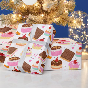 Papel De Presente Bolos e Chocolate (POR FAVOR LEIA ABAIXO)