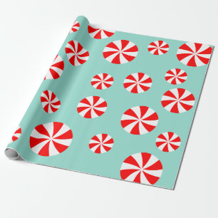 Papel De Presente Bom Natal Feriado de Peppermint Candy